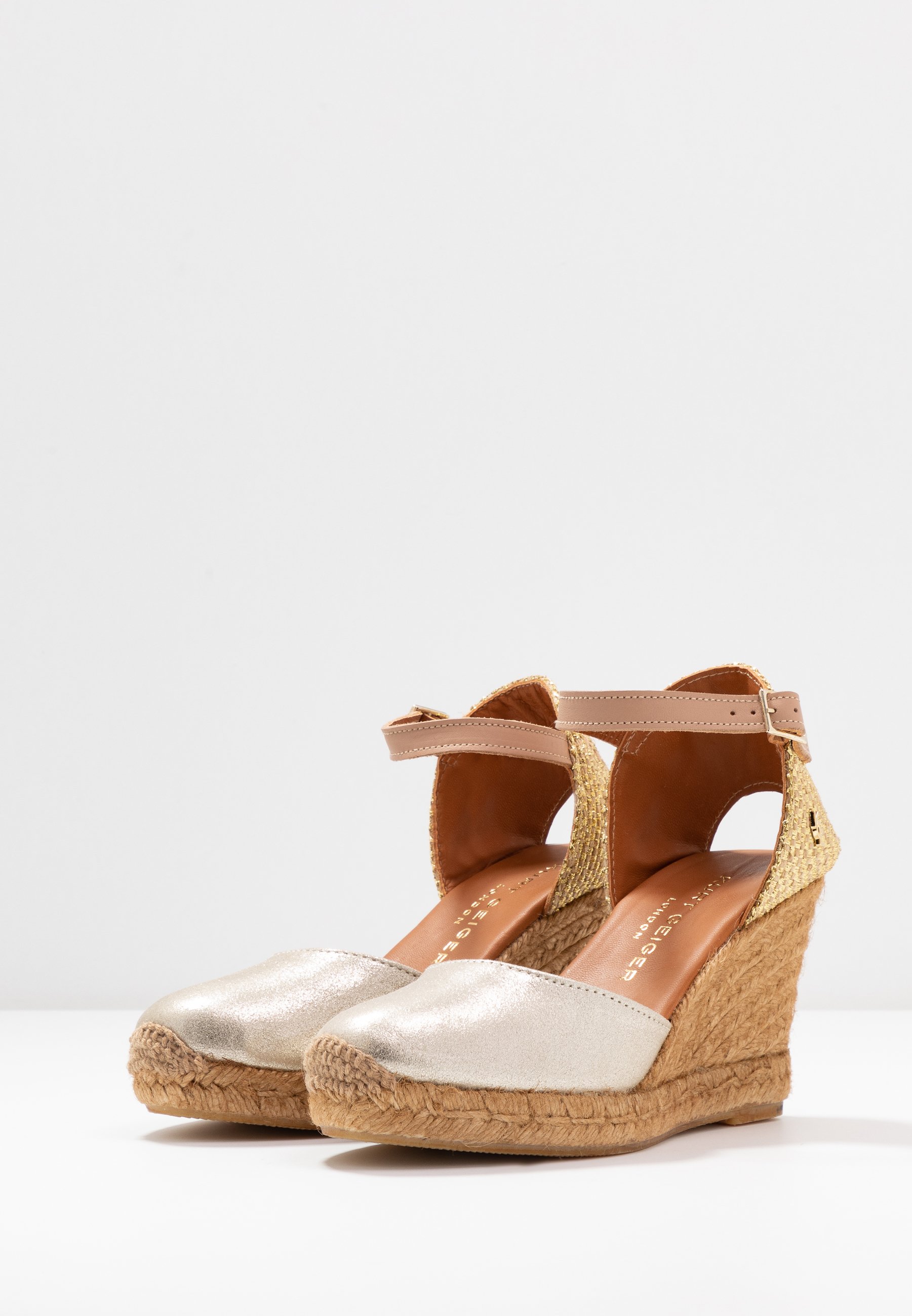 kurt geiger gold wedges