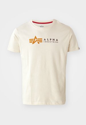 Alpha Industries LABEL - Apdrukāts T-krekls - vintage white