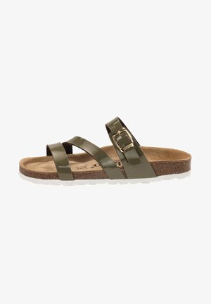 IKARIA - Pantolette flach - khaki lack