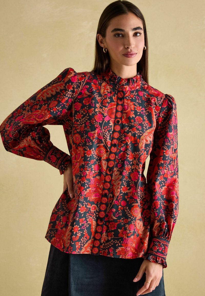 Tom Joule REGULAR FIT - AURETTA FRILL NECK  - Button-down blouse - navy