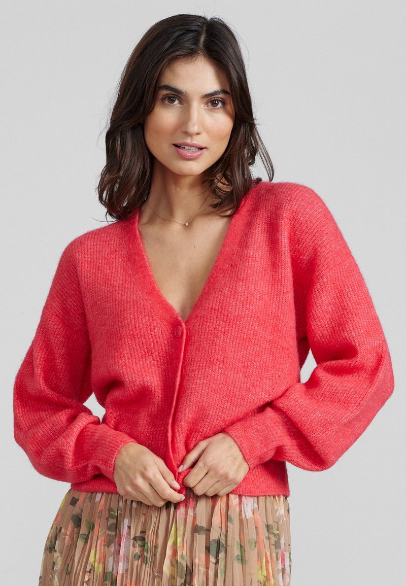Mos Mosh THORA V NECK CARDIGAN - Strickjacke - teaberry/pink 