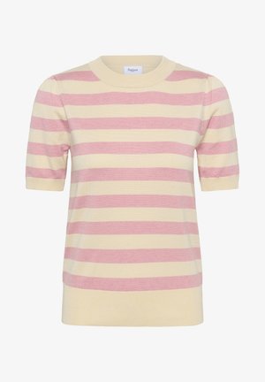 Saint Tropez, MILASZ SHORT SLEEVE BLOCK STRIPE - Trükipildiga T-särk - cameo pink birch block stripe