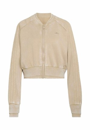 adidas Originals, ADIDAS ORIGINALS SST DOUBLE LAYERED CROPPED TRACK TOP - Mikina na zip - khaki three