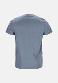 Cotton t-shirt in light blue, short sleeves, crew neck design, smooth texture, and straight cut with a simple, clean finish.