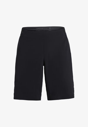 Schwarze Sportshorts mit elastischem Bund und seitlichen Taschen, entwickelt für den aktiven Gebrauch.