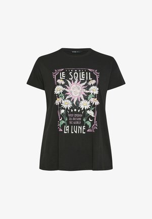 Yours Clothing, PLUS SIZE CASUAL TOPS - Print T-shirt - black