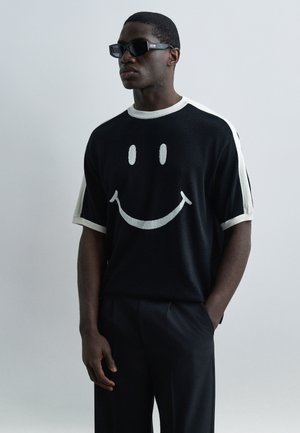 SMILEY MAGLIA - Tričko s potlačou - fantasia nero