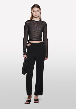 Sisley, WITH CHAIN  - Stoffhose - black