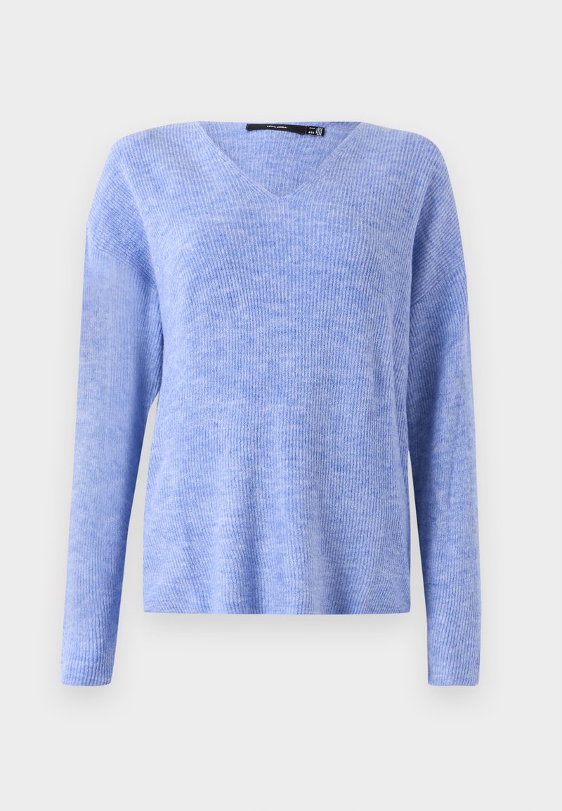 Vero Moda VMCREWLEFILE V-NECK - Pullover - jacaranda melange/lilas ...