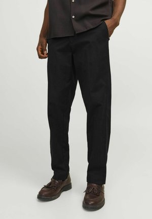 JPSTKANE JJOTIS LINEN BLEND CHINO - Pantalones - black