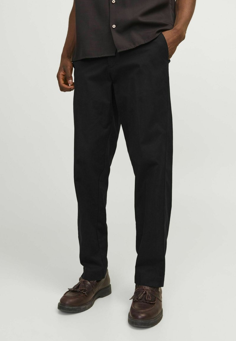 Jack & Jones PREMIUM JPSTKANE JJOTIS LINEN BLEND CHINO - Auduma bikses - black