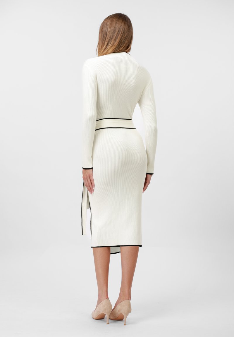 zalando knitted dresses Anna Field by KNIT - Jumper dress - white/black/white Size_14
