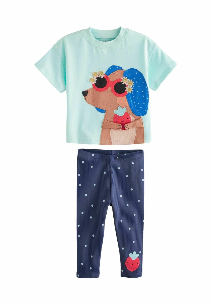 Next SHORT SLEEVE AND SET REGULAR FIT - Leggings - blue dog