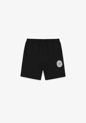 Lyle & Scott, MID BOTTOMS BORDERS LABEL GRAPHIC - Shorts - z865 jet black