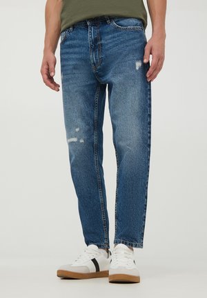 CON STRAPPI - Jeans a sigaretta - blu denim scuro