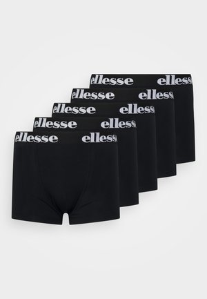 Calças interiores em algodão pretas com uma cintura com o logótipo "ellesse" em branco. Cinco pares em exibição, apresentando uma textura suave e um design ajustado.
