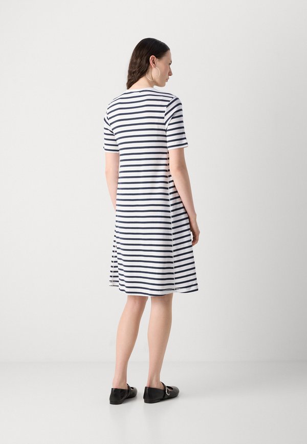 DRESS WIDE SEAM ROUND NECK SHORT SLEEVE STRIPED - Jersey dress2