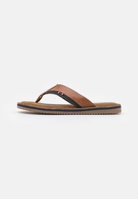 Pier One - LEATHER - T-bar sandals - cognac Thumbnail Image 1