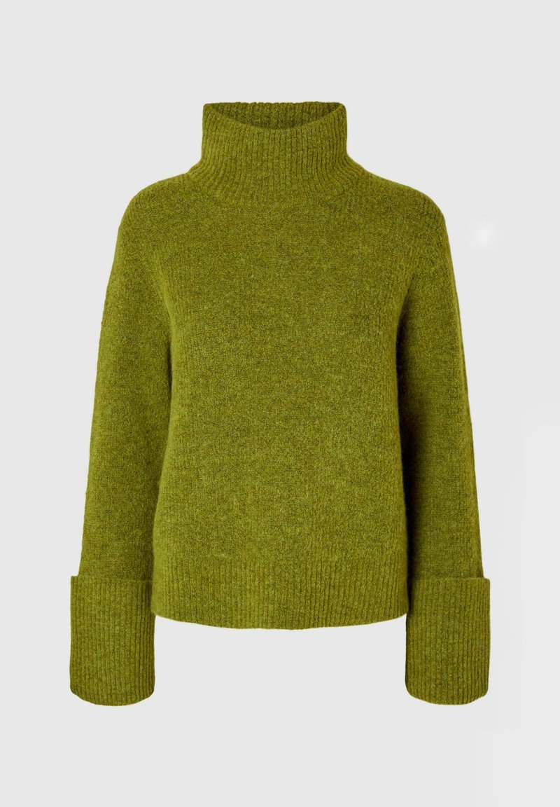 Selected Femme ROLLKRAGEN Trui cardamom seed/lichtgroen