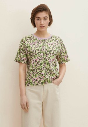 BOXY PRINT TEE - Print T-shirt - green flower print