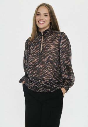 NESTA - Blusa - black shifted strokes