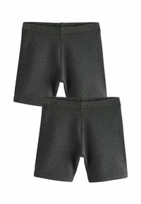 Grijze katoenen shorts met een gladde textuur, een middelhoog tailleband en een eenvoudig ontwerp. Heeft een rechte snit en geen zichtbare versieringen.