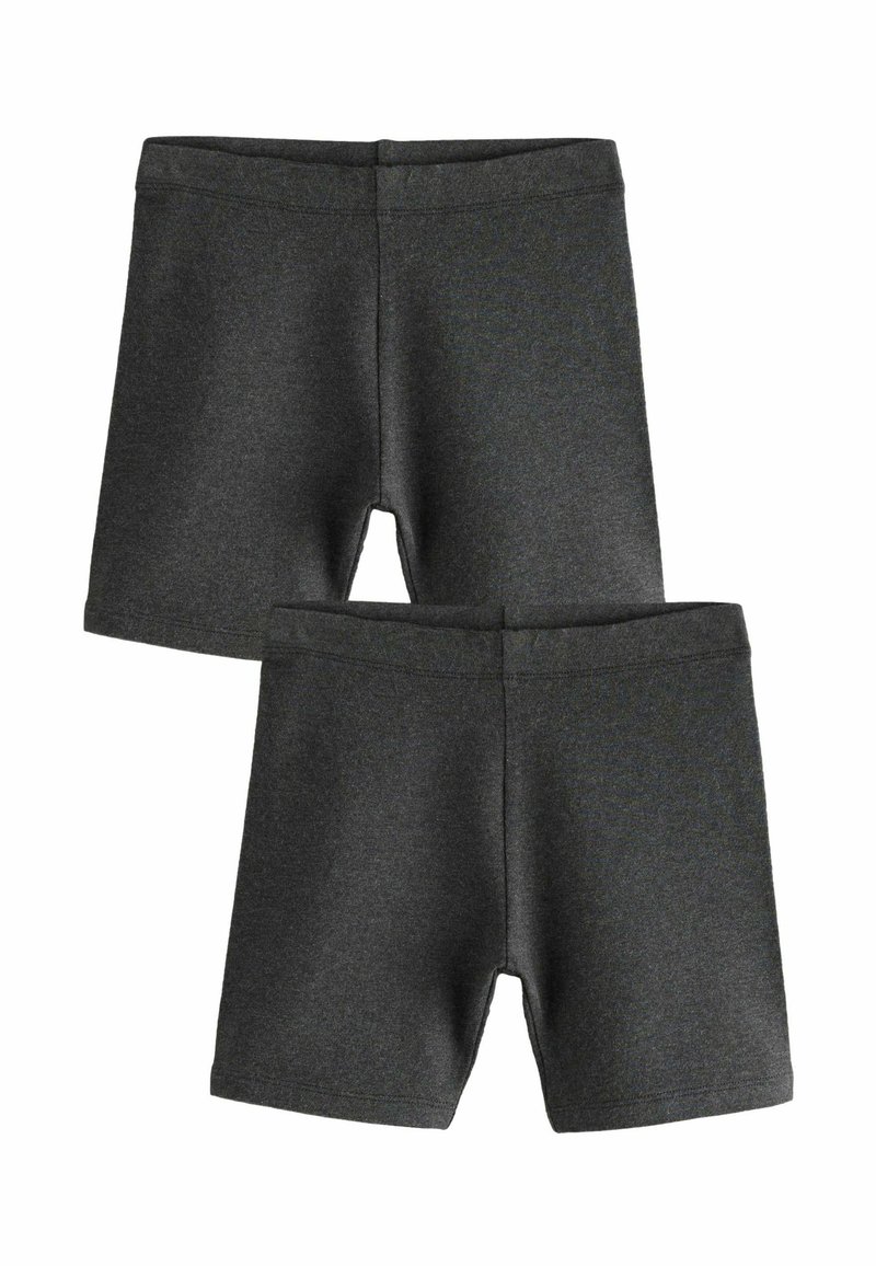 Grijze katoenen shorts met een gladde textuur, een middelhoog tailleband en een eenvoudig ontwerp. Heeft een rechte snit en geen zichtbare versieringen.