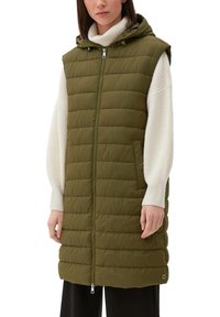 s.Oliver LANGE  MET CAPUCHON - Weste - olivgrün