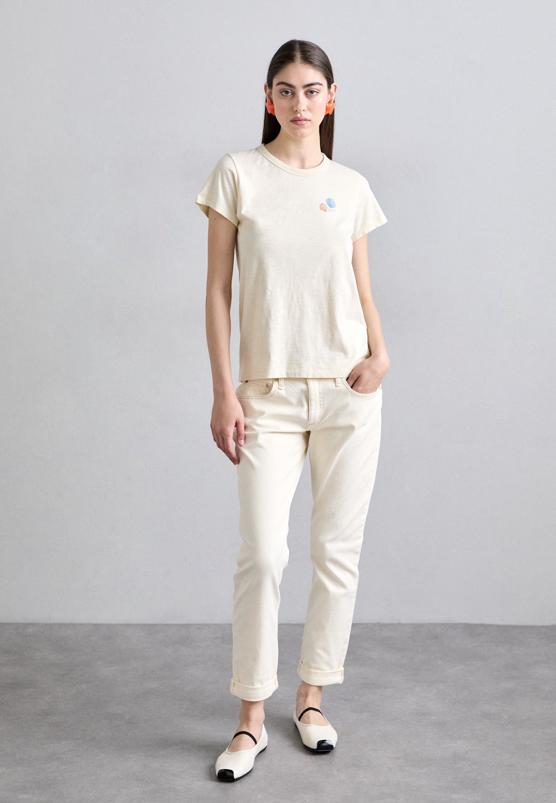 rag & bone SEASHELL TEE - Print T-shirt - offwhite/off-white