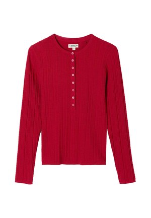 FatFace, KNITTED FRILL HENLEY JUMPER - Strickpullover - red