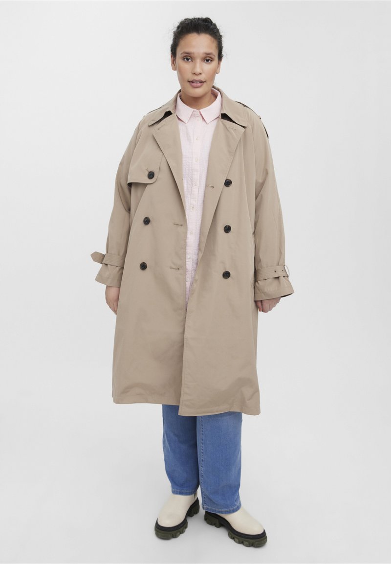 Vero Moda Curve VMRAMONNA - Trenchcoat - silver mink