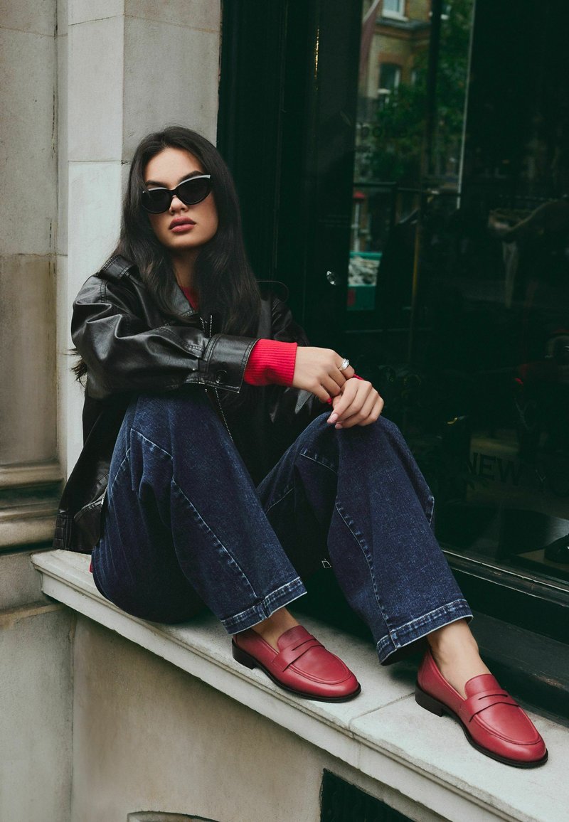 Next WIDE FIT FOREVER COMFORT PENNY - Instappers - mottled red