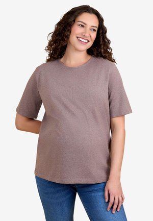 JoJo Maman Bébé MATERNITY FIT - BOYFRIEND - Základné tričko - mocha