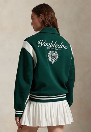 WIMBLEDON - Sweater met rits - moss agate/ceramic white