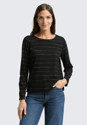 T-shirt à manches longues - black stripe with lurex