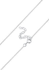 Sølv kædeda necklace med små ovale led, prydet med en lobster clasp og en forlængerkæde for justerbar længde. Glat tekstur og glans.