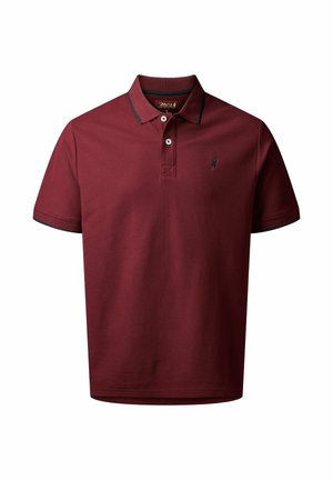 Bordo polo majica od pamuka, s ovratnikom, dva gumba i rukavima s crnim obrubom. Izvezeni logo na prsima.