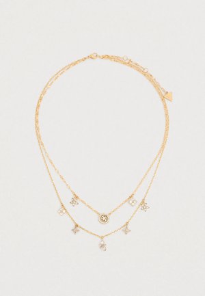 TWO ROWS FLOWERS - Κολιέ - yellow gold-coloured