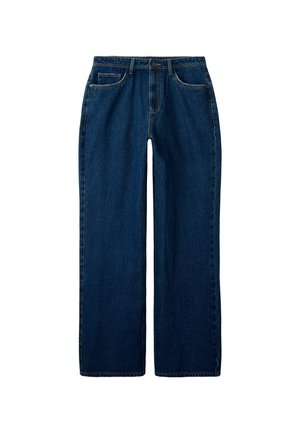 HIGH WAIST WIDE - Vaqueros boyfriend - dark blue denim
