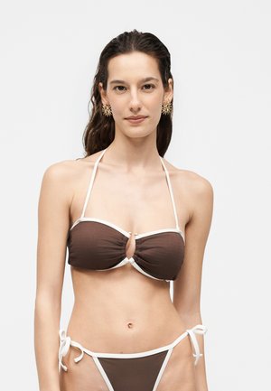 Seafolly BEACH BOUND RING FRONT BANDEAU - Πάνω μέρος μπικίνι - dark chocolate