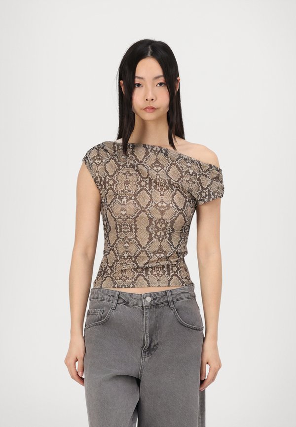 ASYMMETRIC  - Print T-shirt - beige