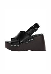 High heeled sandals - black