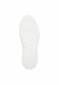 Talpă de pantof din cauciuc alb, cu striții verticale și orizontale pentru aderență. Prezintă un logo circular și marcajul dimensiunii (37) aproape de călcâi.