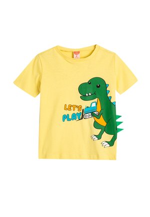 DINOSAUR PRINTED LONG SLEEVE CREW NECK  - T-shirts print - yellow