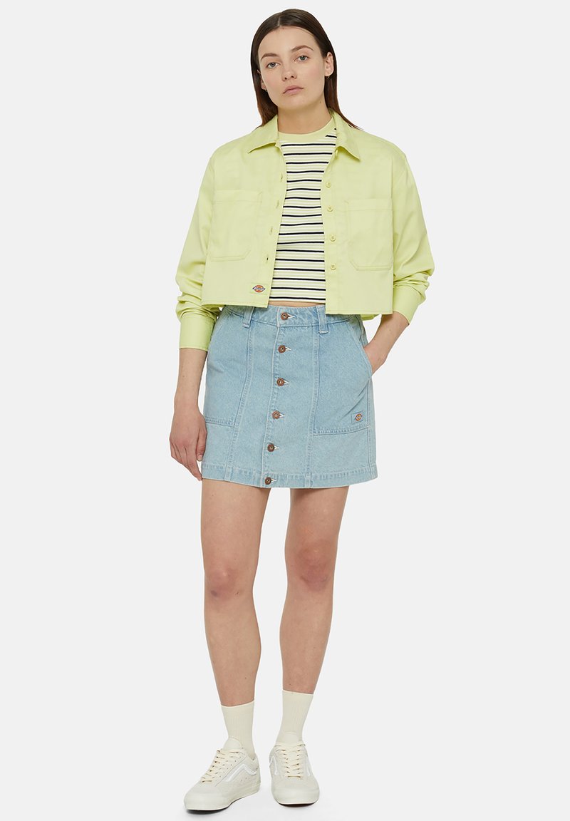 Dickies A-lijn rok lichtblauw denim