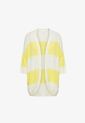 Ulla Popken, STRIPED 3/4 SLEEVE EGG-SHAPED CARDIGAN - Strickjacke - vanilla