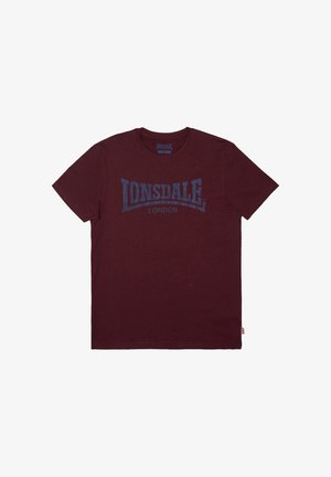Lonsdale, LOGO KAI - T-shirt print - oxblood/dark navy