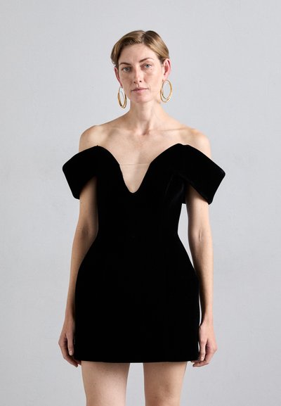 David Koma OFF SHOULDER STRUCTURED MINI DRESS - Juhlamekko - black