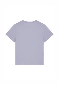 Korte mouwen t-shirt in licht lavendel, gemaakt van zachte katoen. Heeft een ronde halslijn en een ontspannen, boxy pasvorm zonder versieringen.