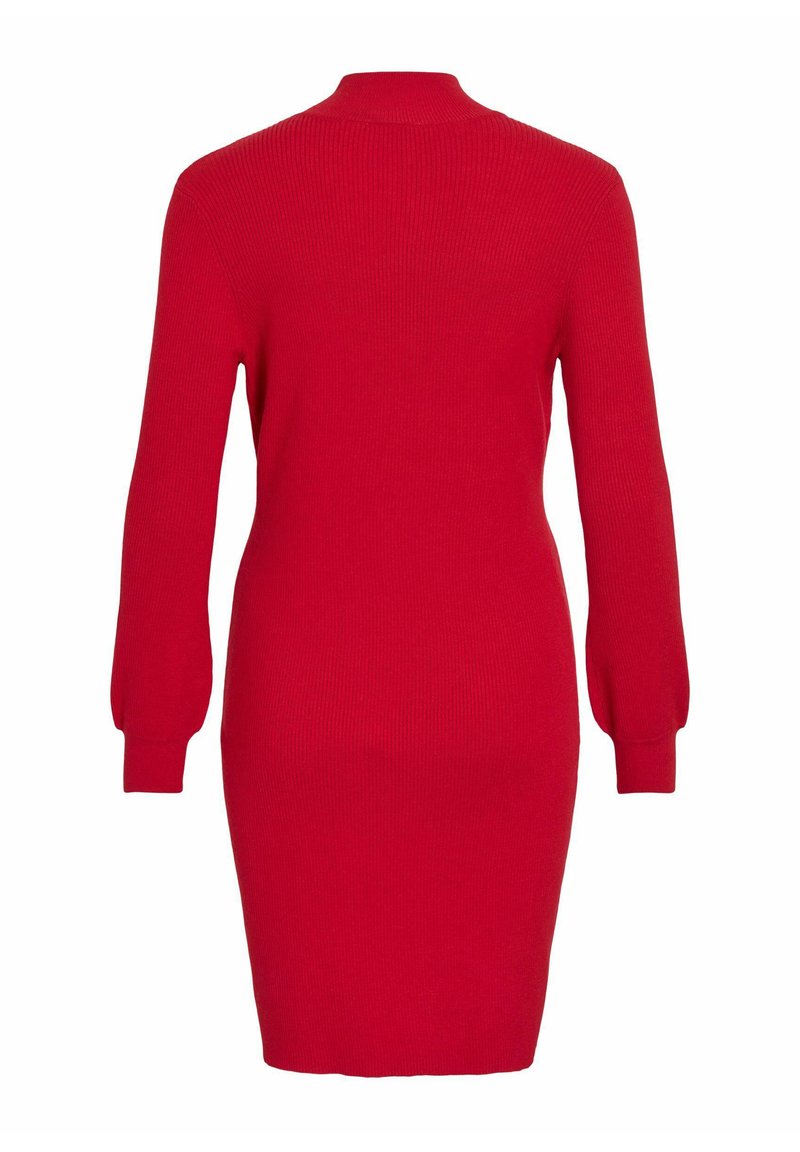 zalando knitted dresses VILA Short VIKALIA Knitted - Shift dress - mars red/red